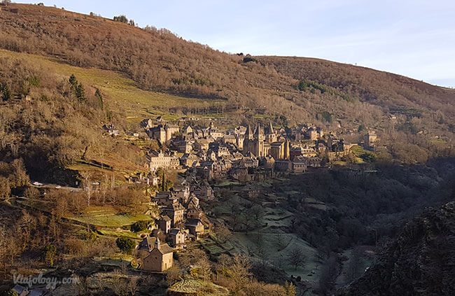 Vistas de Conques desde la colina